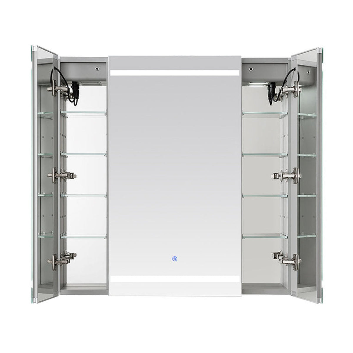 Aquadom Royale Plus 40" x 36" Triple-Door LED Lighted Medicine Cabinet With Defogger, Integrated LED 3X Magnifying Mirror and Electrical Outlet With USB - RP3-4036-N
