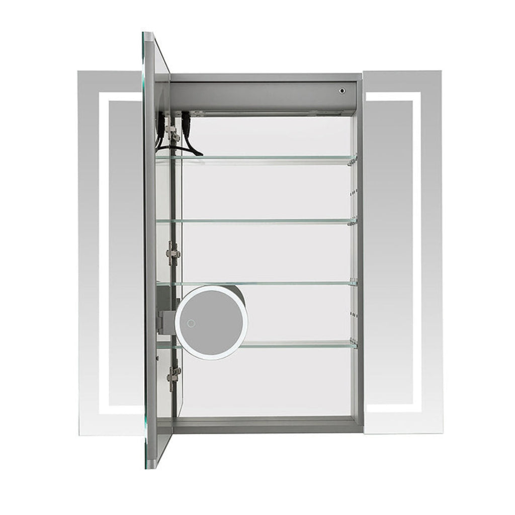 Aquadom Royale Plus 40" x 36" Triple-Door LED Lighted Medicine Cabinet With Defogger, Integrated LED 3X Magnifying Mirror and Electrical Outlet With USB - RP3-4036-N