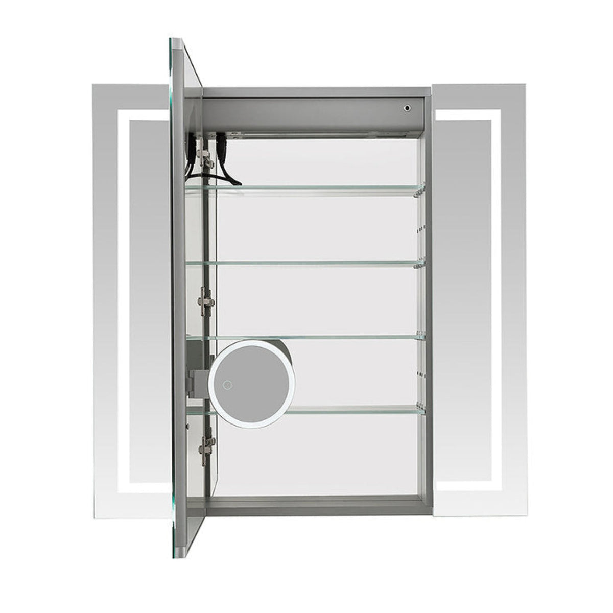 Aquadom Royale Plus 40" x 36" Triple-Door LED Lighted Medicine Cabinet With Defogger, Integrated LED 3X Magnifying Mirror and Electrical Outlet With USB - RP3-4036-N