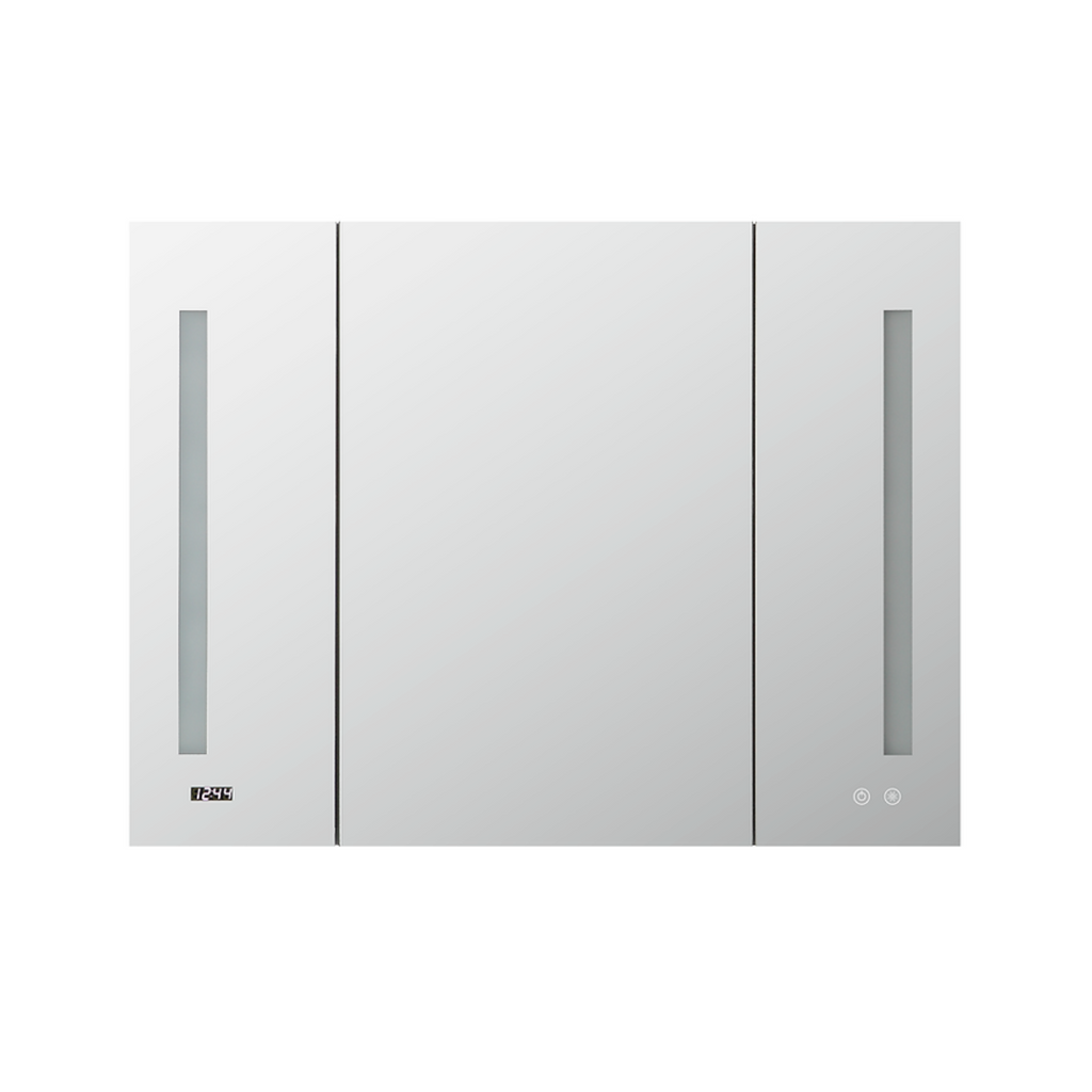 Aquadom Signature Royale 36" x 30" Triple-Door LED Lighted Medicine Cabinet With Defogger, Integrated LED 3X Magnifying Mirror and Electrical Outlet With USB - SR3-3630-N
