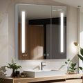 Aquadom Signature Royale 36" x 36" Double-Door LED Lighted Medicine Cabinet With Defogger, Integrated LED 3X Magnifying Mirror and Electrical Outlet With USB - SR-3636-N