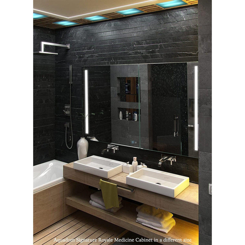 Aquadom Signature Royale Bi-View 48" x 30" Rectangular Medicine Cabinet With Lighting, Defogger, Integrated LED 3X Magnifying Mirror And Electrical Outlet with USB - SR-4830-N