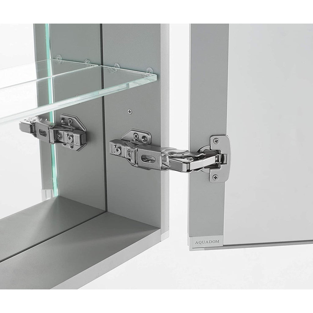 Aquadom Signature Royale Tri-View 40" x 30" Rectangular Medicine Cabinet With Lighting, Defogger, Integrated LED 3X Magnifying Mirror And Electrical Outlet with USB - SR-4030
