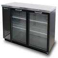 Blue Air BBB59-2BG-HC | 59" Wide 2 Door Black Vinyl Stainless Steal Back Bar - BBB59-2BG-HC