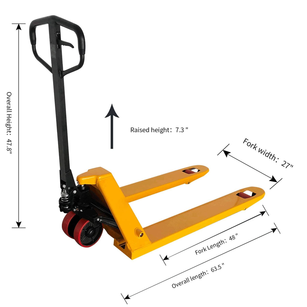 Apollolift High Quality Manual Hydraulic Pallet Jack 6600 lbs 48" x27"Fork A-1031