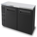 Blue Air BNB-72BT-HC | 72" Wide Narrow 3 Door Black Vinyl Stainless Steal Back Bar - BNB-72BT-HC