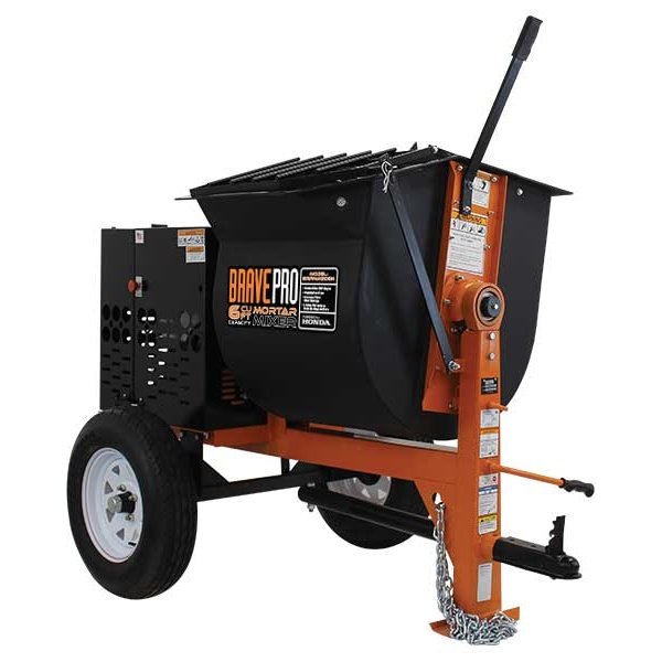 BravePro™ 6 Cubic Foot Poly Drum Mortar Mixer w/ Honda® GX240 Engine (BRPMM206H)