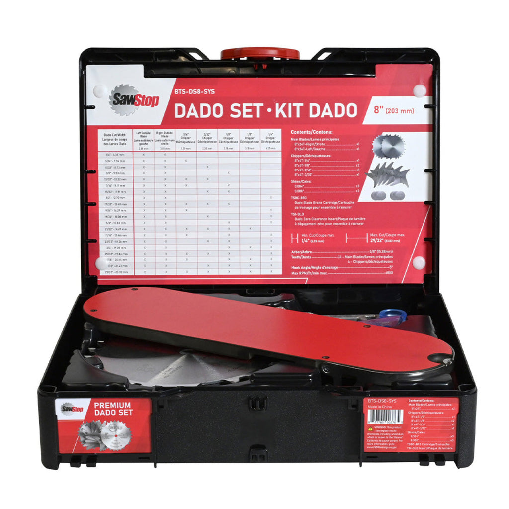 SawStop 8" Premium Dado Set in Systainer (Includes Brake Cartridge) - BTS-DS8-SYS