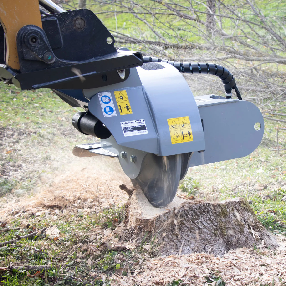 Baumalight S22 Stump Grinder with 12V Swing for Skid Steers - BML-S22-S450-AUX