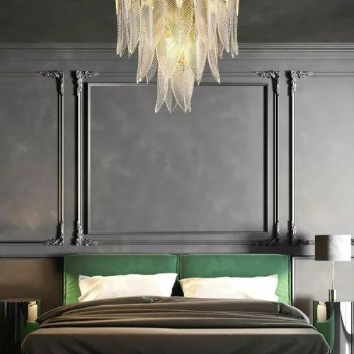 Luxury Feather Crystal Chandelier Lamp