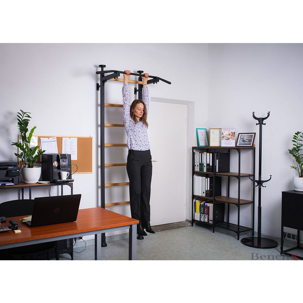 BenchK Steel Swedish Ladder (Floor-to-Ceiling) Black