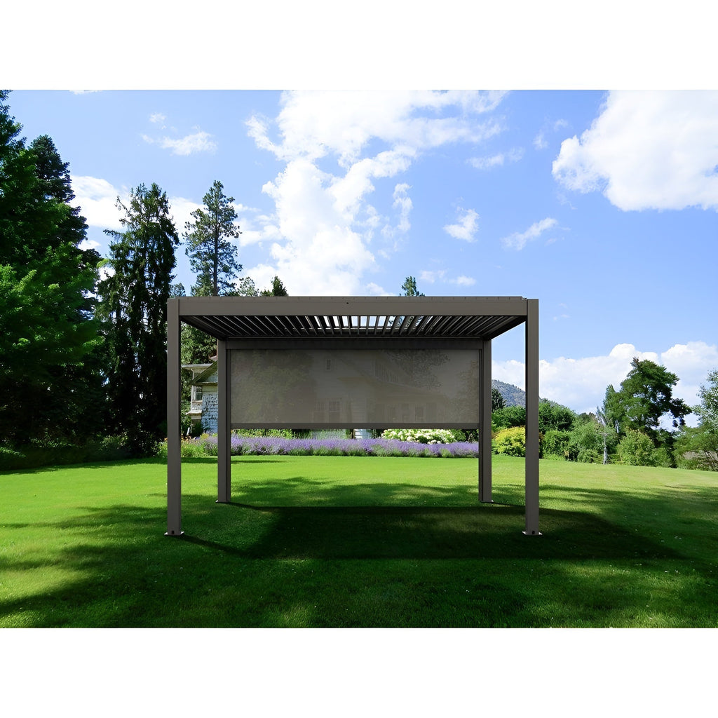 Bon Pergola Manual Wind Resistant Side Shade/Screen - Only for Villa Pergola (Add-on Only) - BP-MWRS-WH