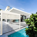 Bon Pergola Motorized Wind Resistant Side Shade/Screen - Only for Villa Pergola (Add-on Only) - BP-MOT-WRS-WH-10