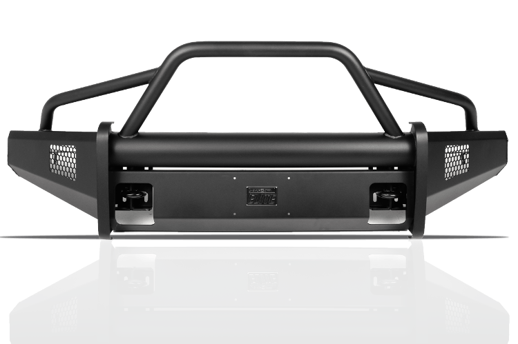 Fab Fours CH08-Q2062-1 Chevy Silverado 2500/3500 2007.5-2010 Black Steel Elite Front Bumper with Pre-Runner Guard