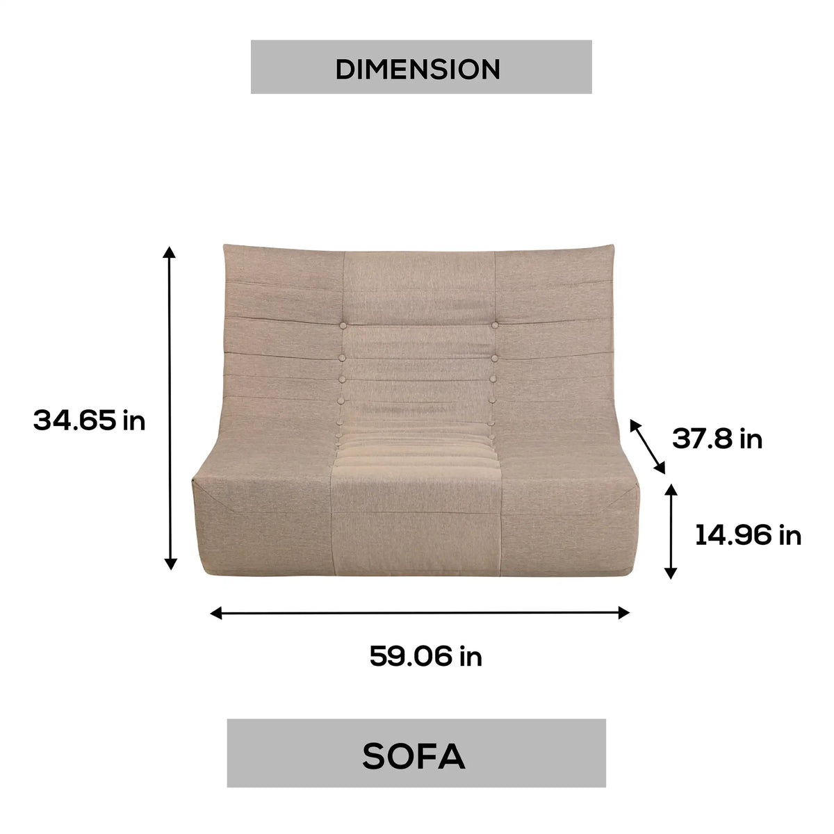 Deko Living Brown Compressed Foam Sofa  - CIF50119SOF