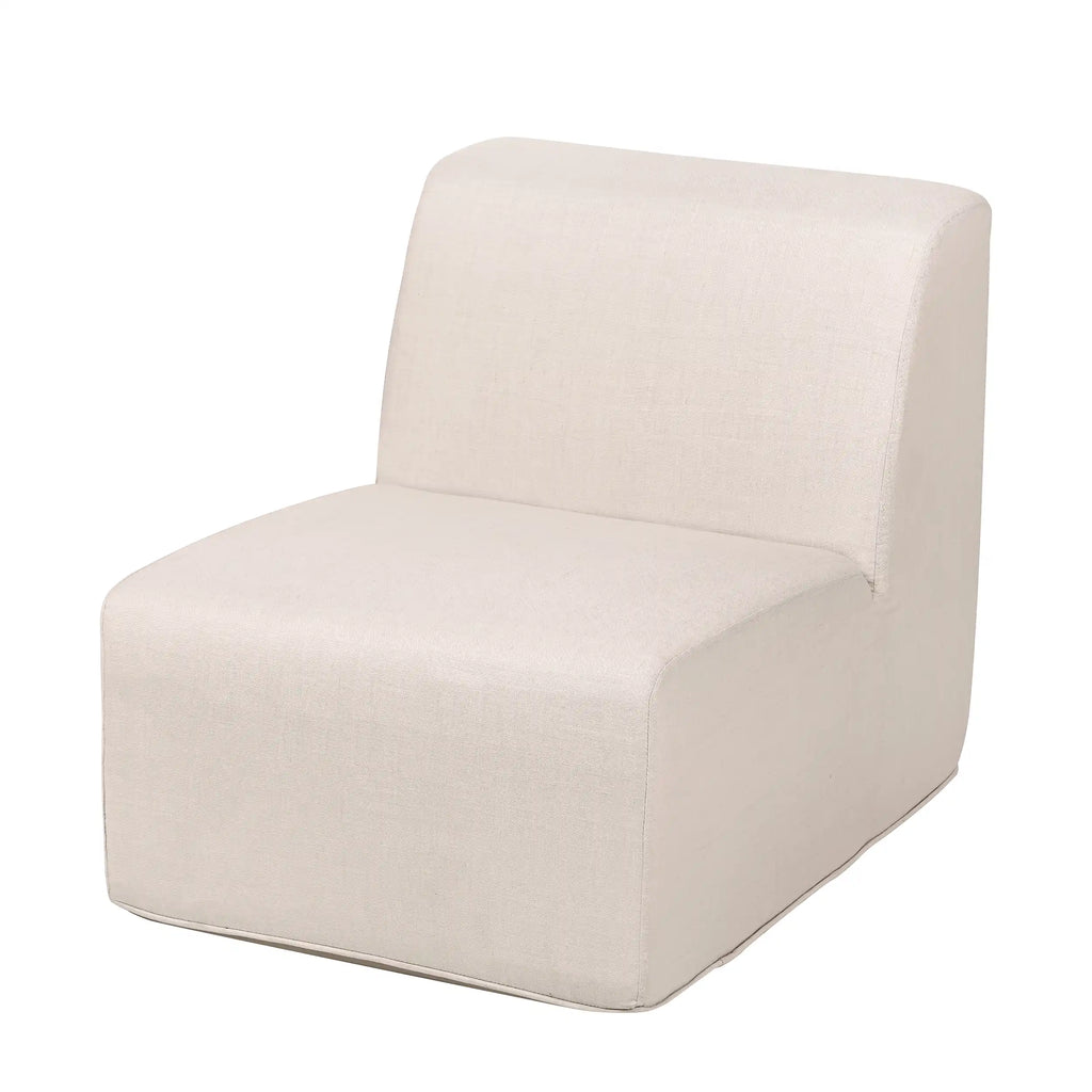 Deko Living 4 Piece Seating Beige Compressed Foam Sectional Sofa and Ottoman Set  - CIF50217