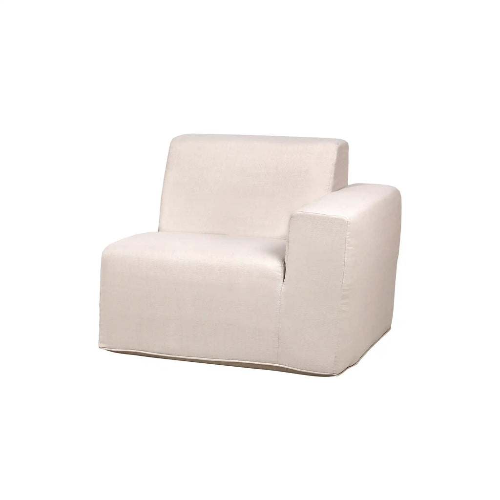 Deko Living 4 Piece Seating Beige Compressed Foam Sectional Sofa and Ottoman Set  - CIF50217