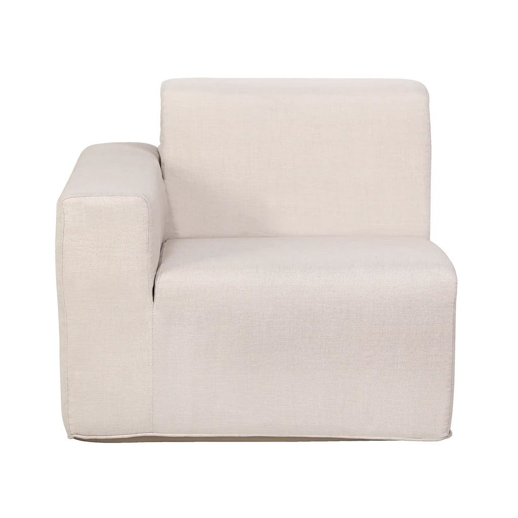 Deko Living 4 Piece Seating Beige Compressed Foam Sectional Sofa and Ottoman Set  - CIF50217