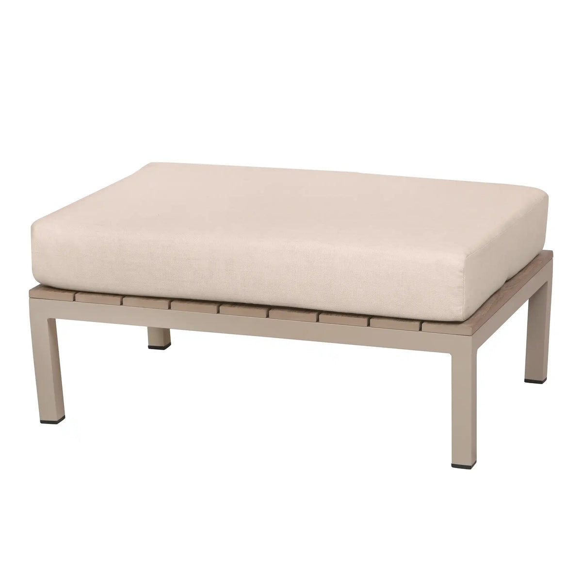 Deko Living 4 Piece Seating Beige Compressed Foam Sectional Sofa and Ottoman Set  - CIF50217