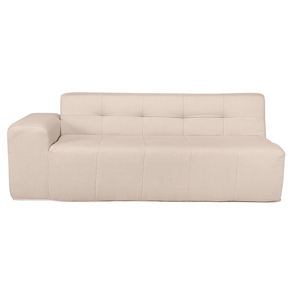 Deko Living 3 Piece Beige Compressed Foam Sectional Sofa Lounger and Table Set  - CIF50218