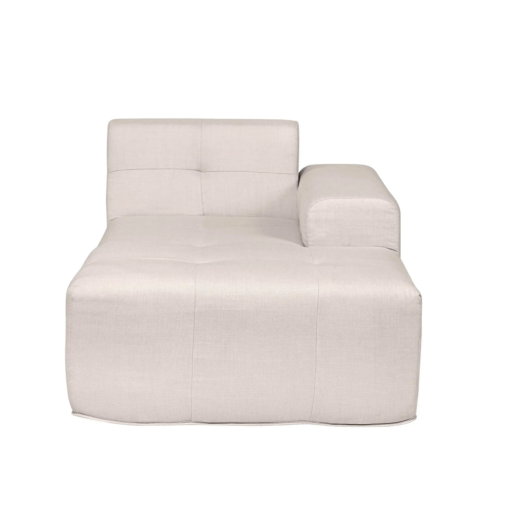Deko Living 3 Piece Beige Compressed Foam Sectional Sofa Lounger and Table Set  - CIF50218