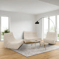 Deko Living 5 Piece Beige Compressed Foam Loveseat Sofa Chairs and Table Set  - CIF50219