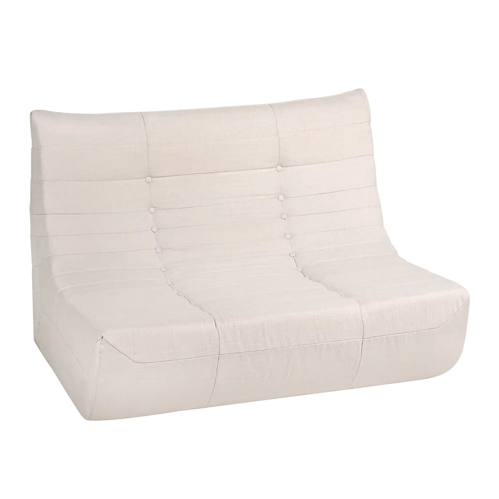 Deko Living 5 Piece Beige Compressed Foam Loveseat Sofa Chairs and Table Set  - CIF50219