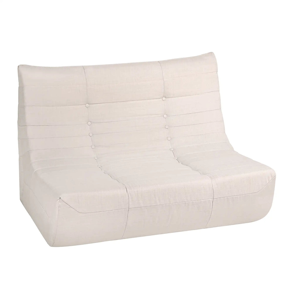 Deko Living 5 Piece Beige Compressed Foam Loveseat Sofa Chairs and Table Set  - CIF50219