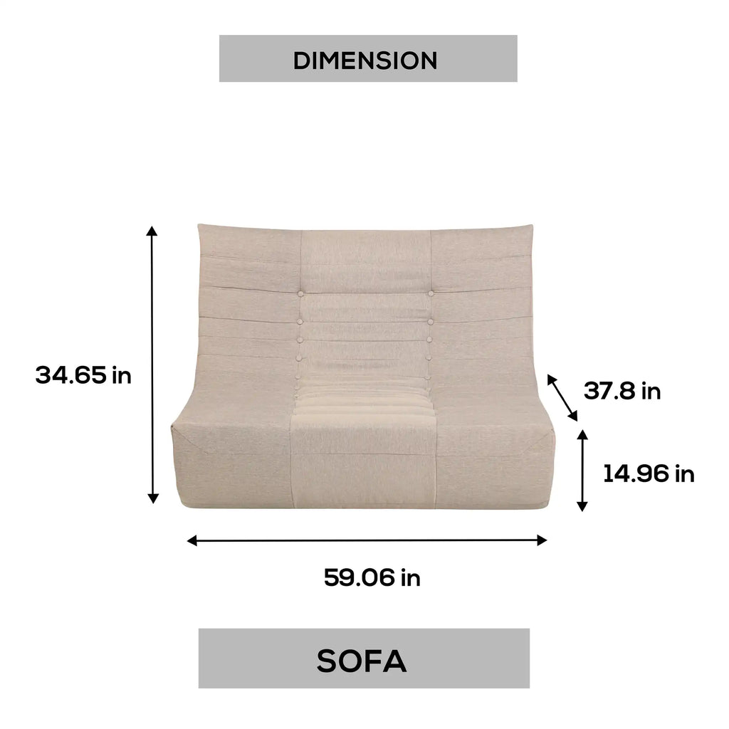 Deko Living Beige Compressed Foam Sofa  - CIF50219SOF