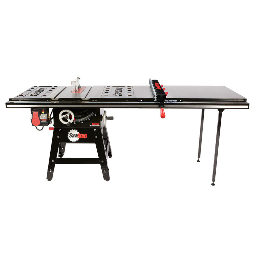 SawStop 1.75HP Contractor Saw w/52" T-Glide Advance Fence, Rails & Extension Table - CNS175-ATGP52