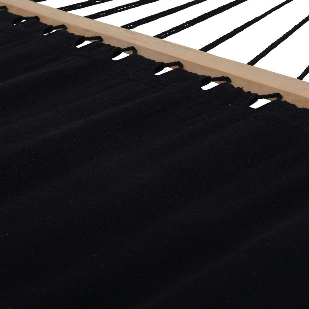 Deko Living Outdoor Cedar Wood Hammock with Black Textilene Fabric  - COP20208BLK