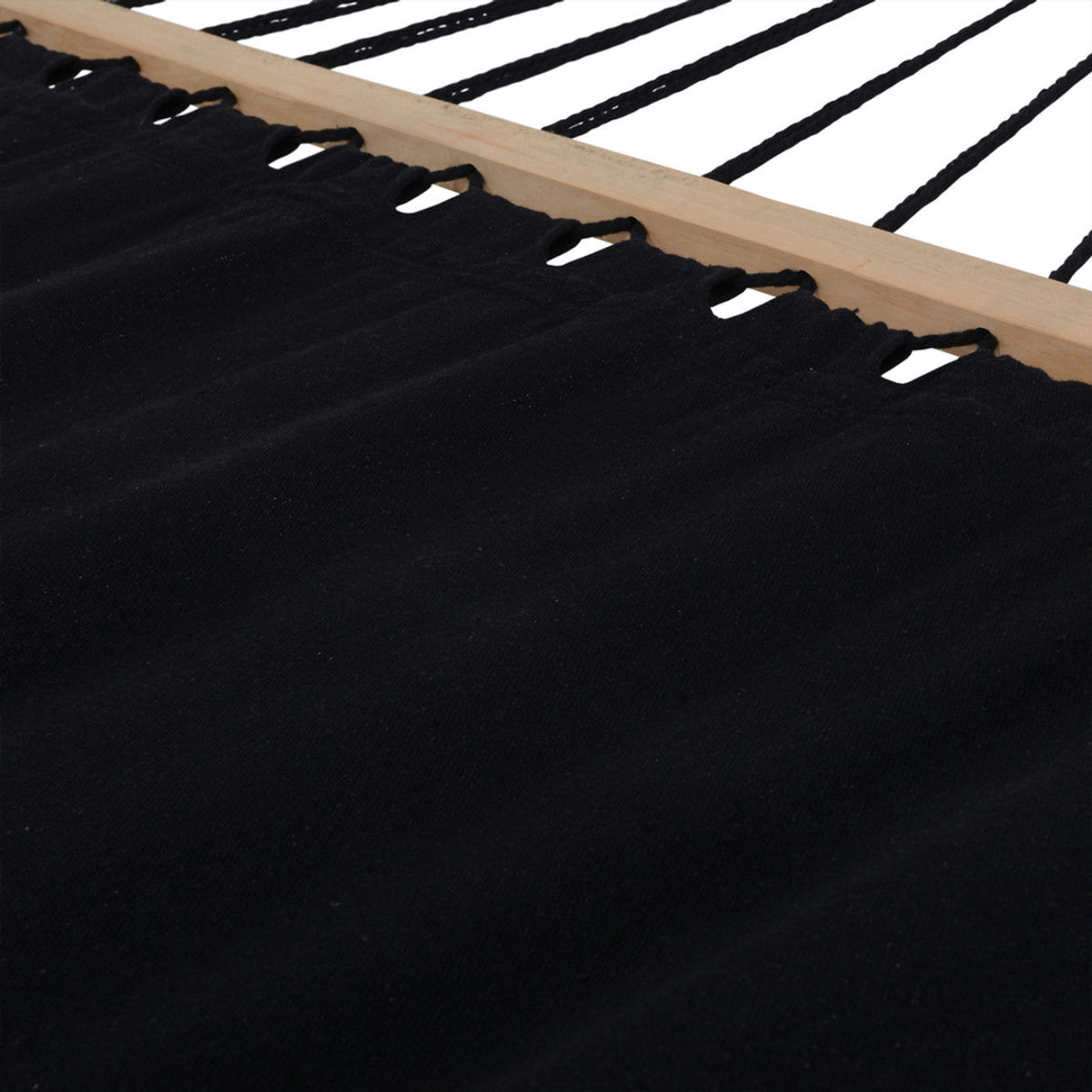 Deko Living Outdoor Cedar Wood Hammock with Black Textilene Fabric  - COP20208BLK
