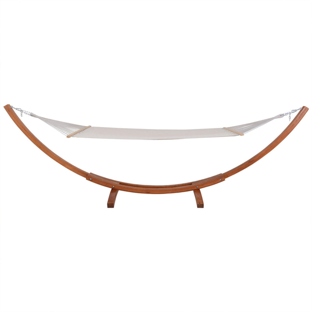 Deko Living Outdoor Cedar Wood Hammock with White Textilene Fabric  - COP20208WHT