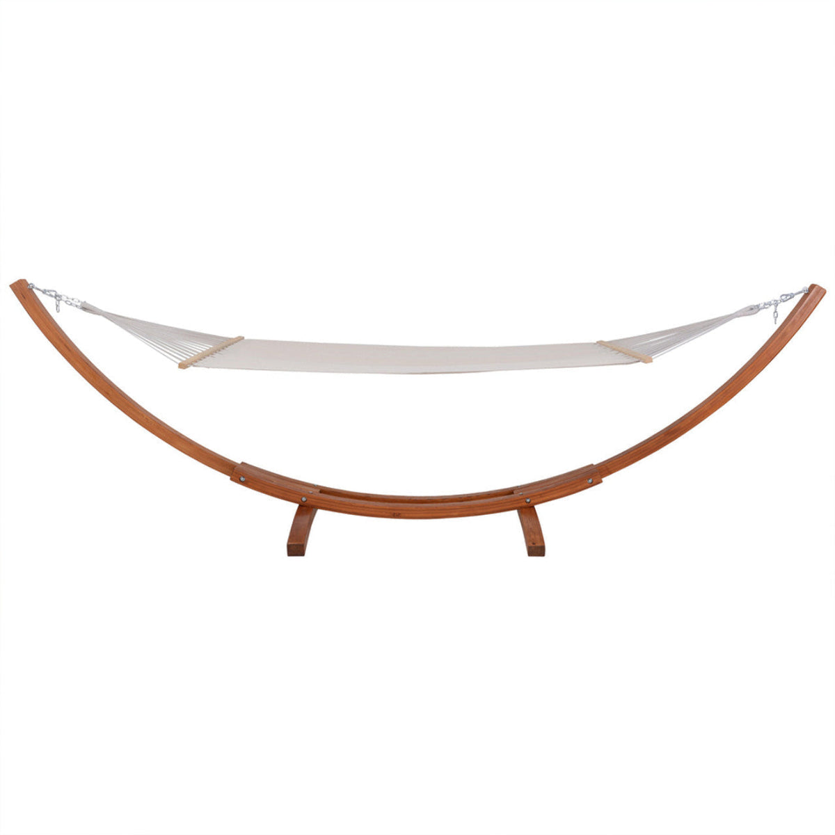 Deko Living Outdoor Cedar Wood Hammock with White Textilene Fabric  - COP20208WHT