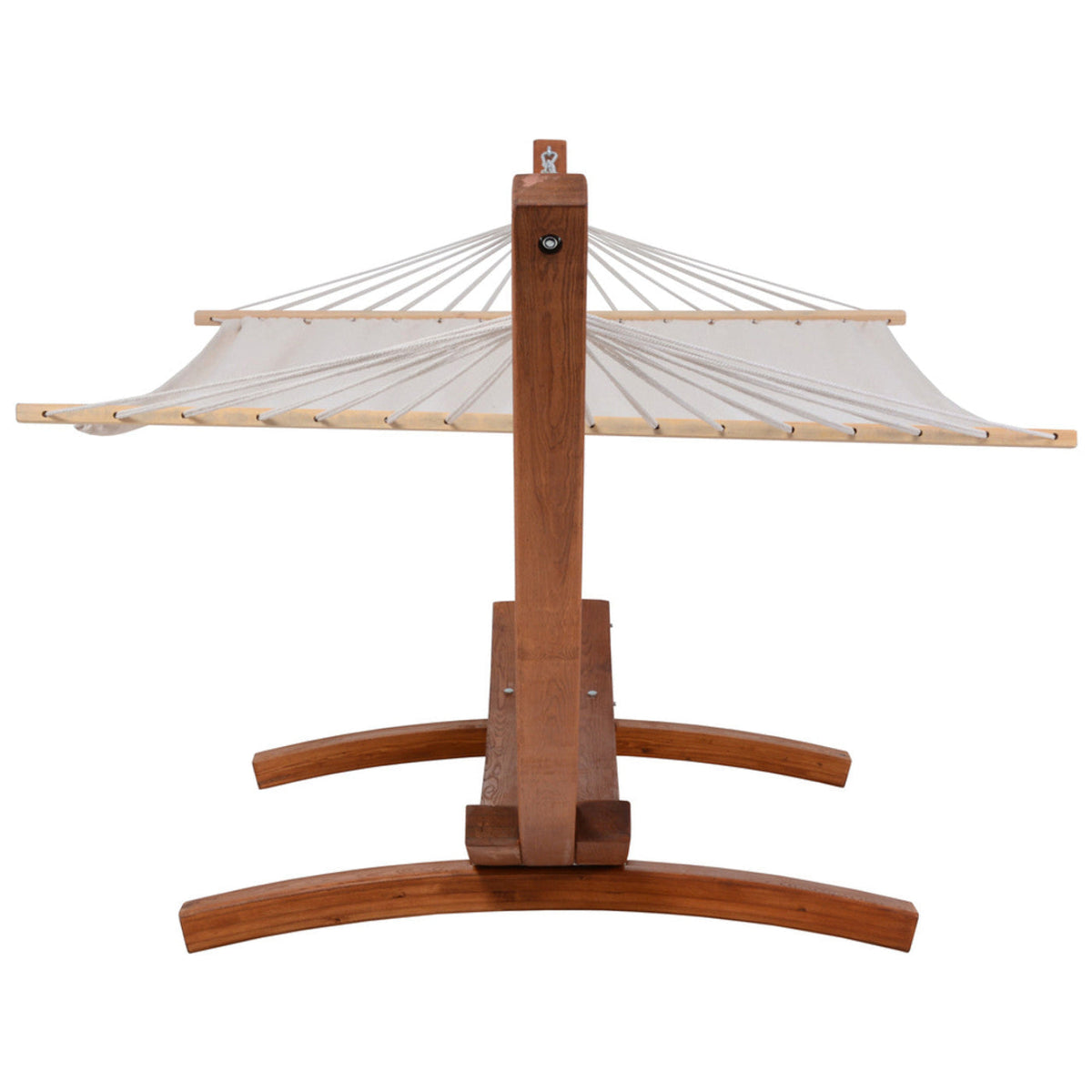 Deko Living Outdoor Cedar Wood Hammock with White Textilene Fabric  - COP20208WHT