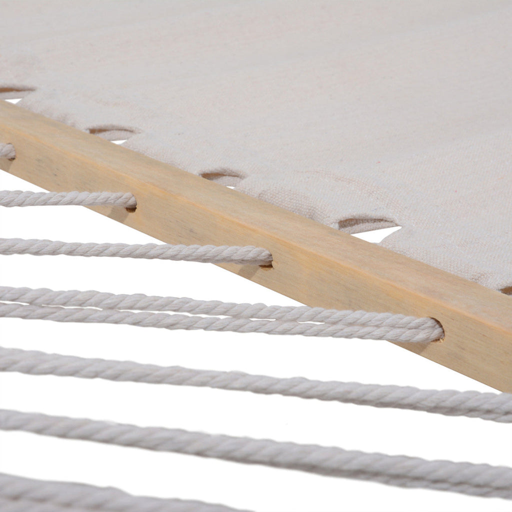 Deko Living Outdoor Cedar Wood Hammock with White Textilene Fabric  - COP20208WHT