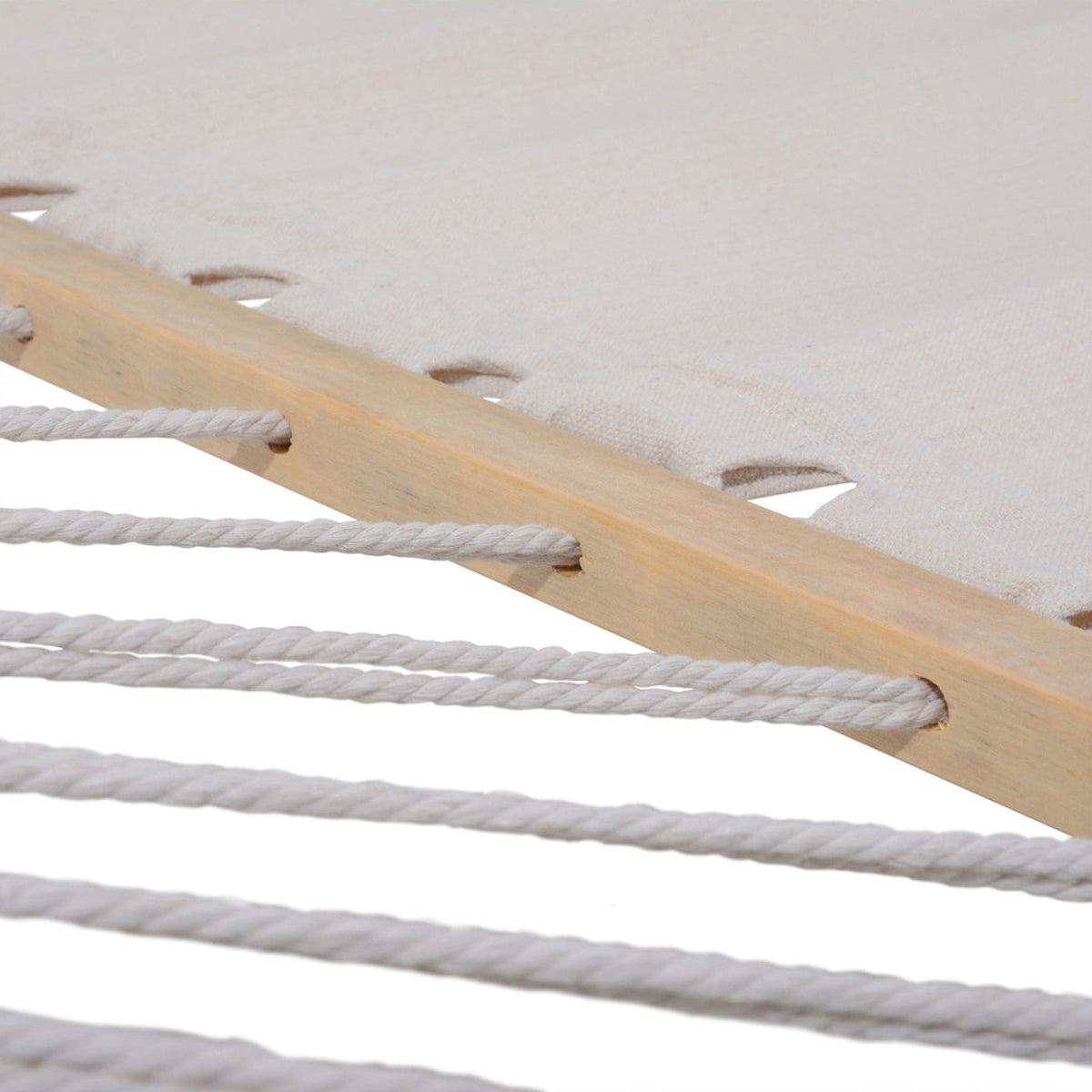 Deko Living Outdoor Cedar Wood Hammock with White Textilene Fabric  - COP20208WHT