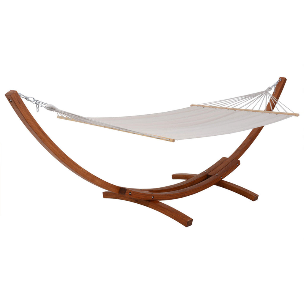 Deko Living Outdoor Cedar Wood Hammock with White Textilene Fabric  - COP20208WHT