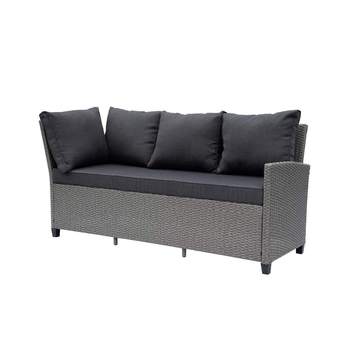 Deko Living Outdoor Wicker Patio Sectional Sofa & Ottoman Set with Table  - COP30006