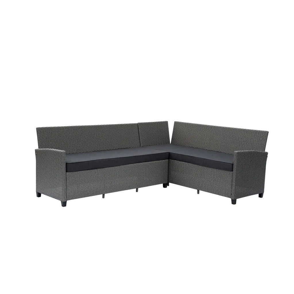 Deko Living Outdoor Wicker Patio Sectional Sofa & Ottoman Set with Table  - COP30006