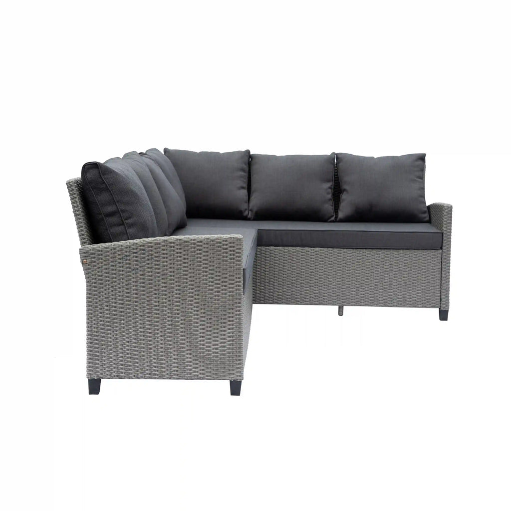 Deko Living Outdoor Wicker Patio Sectional Sofa & Ottoman Set with Table  - COP30006