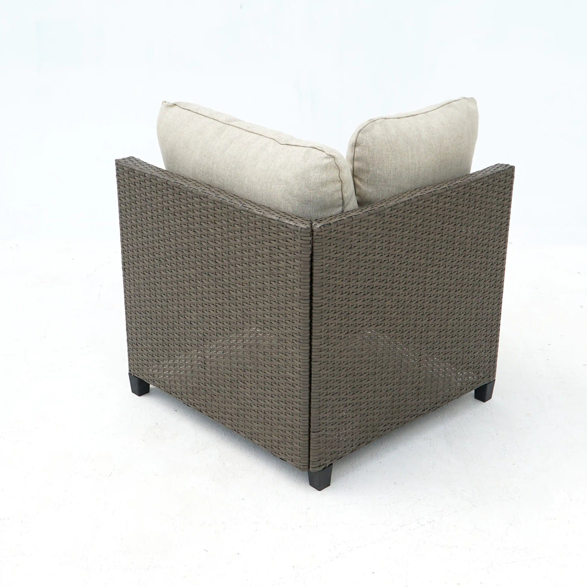 Deko Living 8 Piece Brown Outdoor Sectional Wicker Sofa Chairs and Tables  with Interchangable Beige and Red Cushion Covers  - COP30011