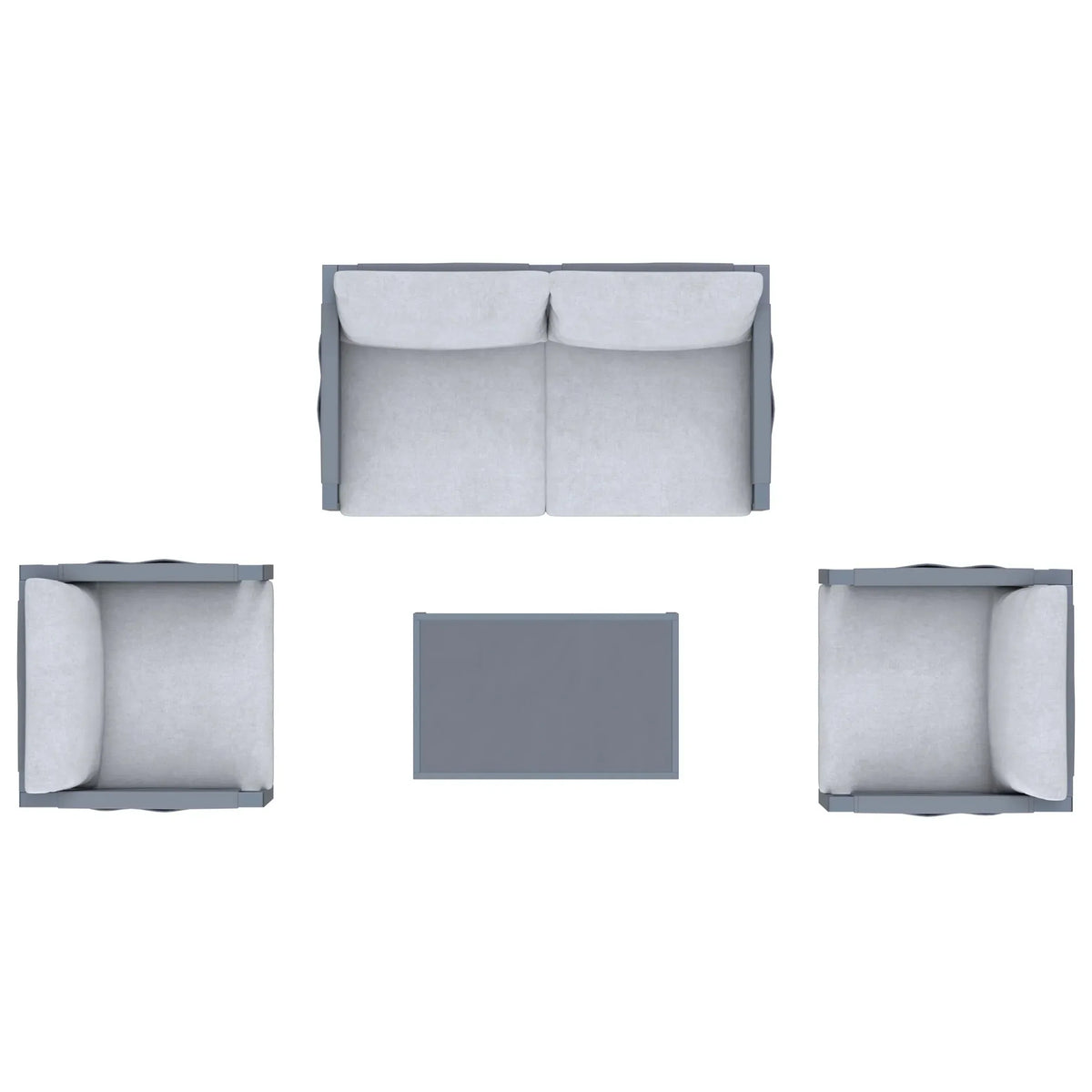 Deko Living 4 Piece Seating Outdoor Gray Sofa and Table Set  - COP30014