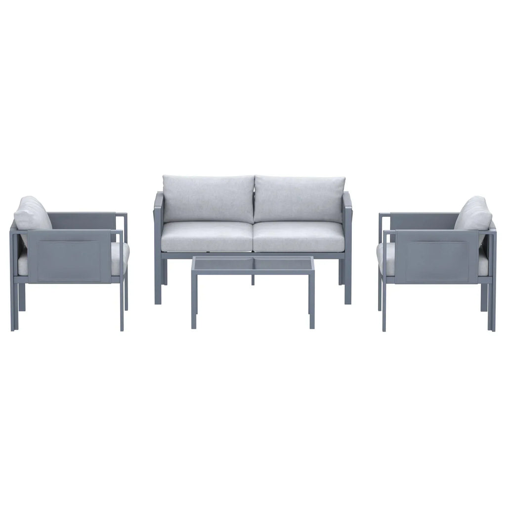 Deko Living 4 Piece Seating Outdoor Gray Sofa and Table Set  - COP30014