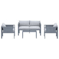 Deko Living 4 Piece Seating Outdoor Gray Sofa and Table Set  - COP30014