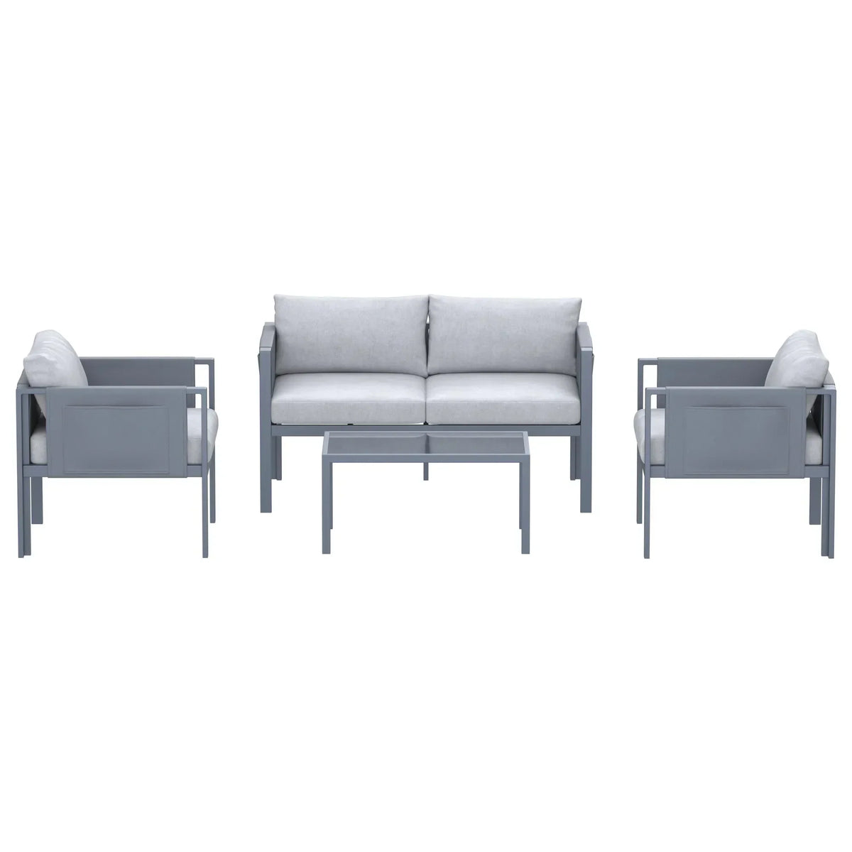 Deko Living 4 Piece Seating Outdoor Gray Sofa and Table Set  - COP30014