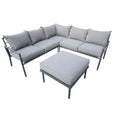 Deko Living 5 Piece Seating Outdoor Gray Sofa and Ottoman Set  - COP30015