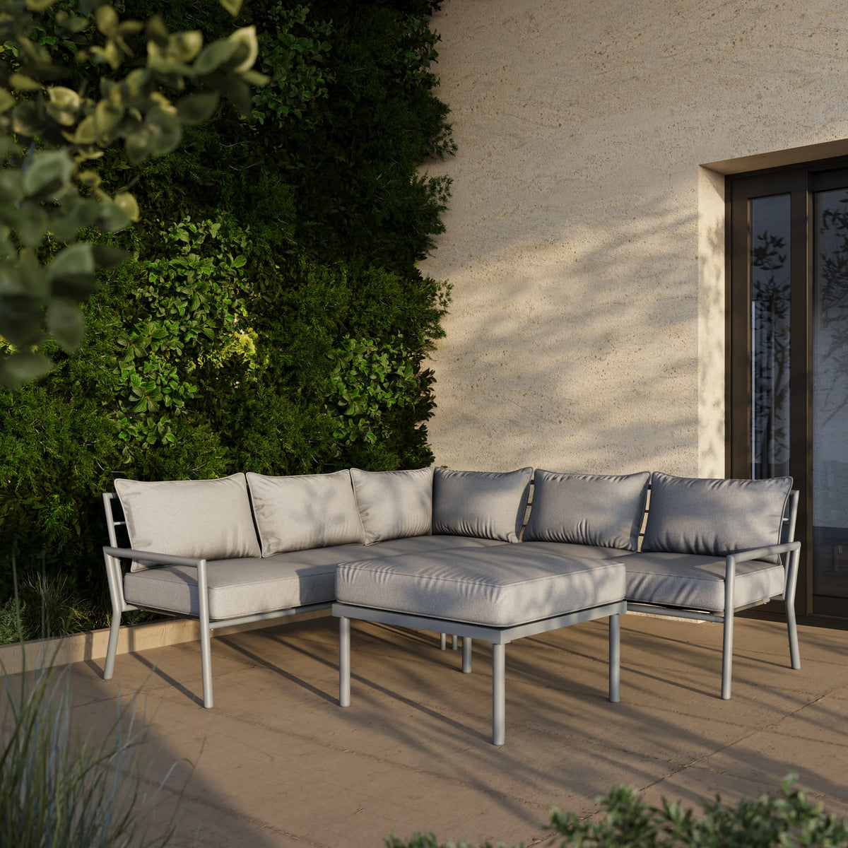 Deko Living 5 Piece Seating Outdoor Gray Sofa and Ottoman Set  - COP30015