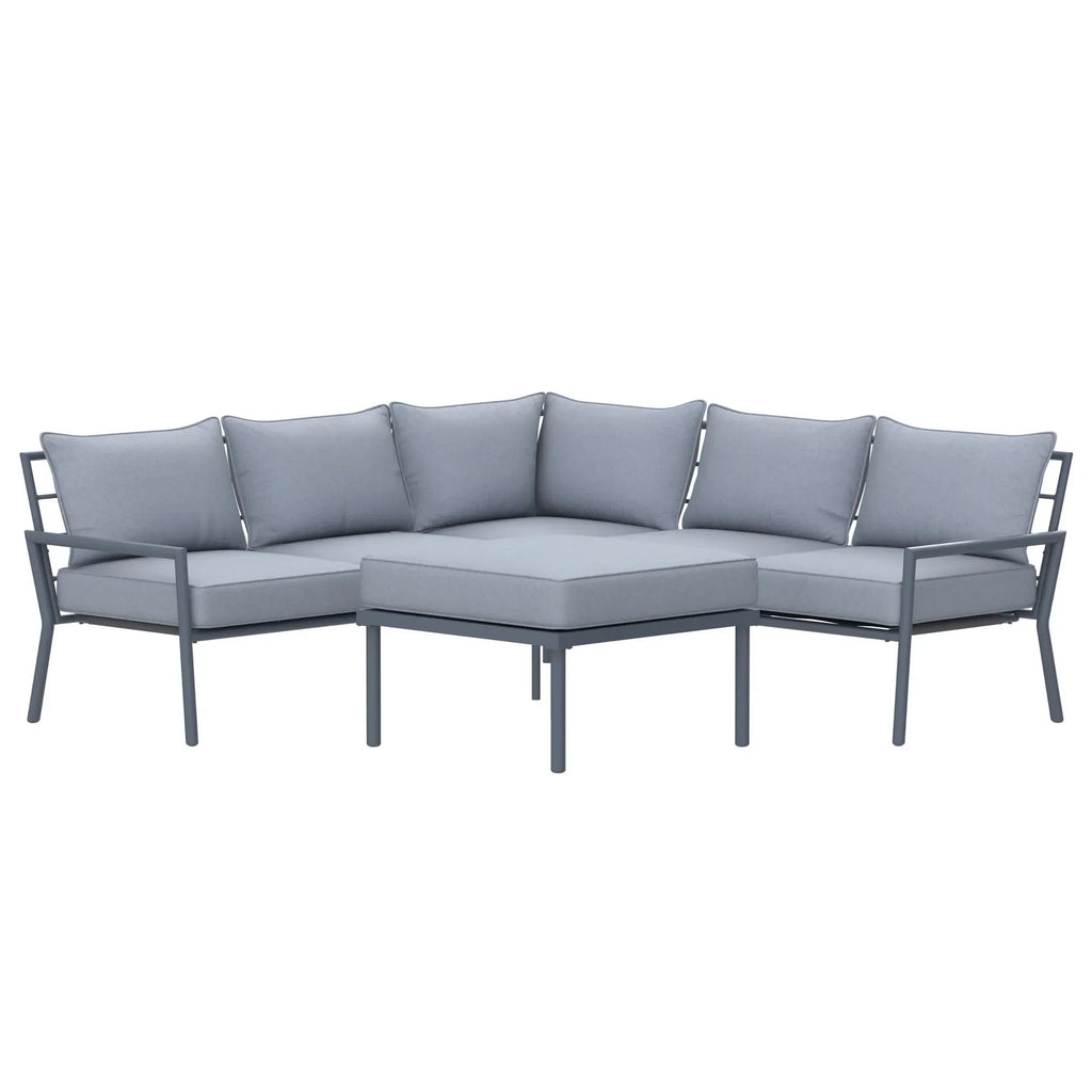 Deko Living 5 Piece Seating Outdoor Gray Sofa and Ottoman Set  - COP30015