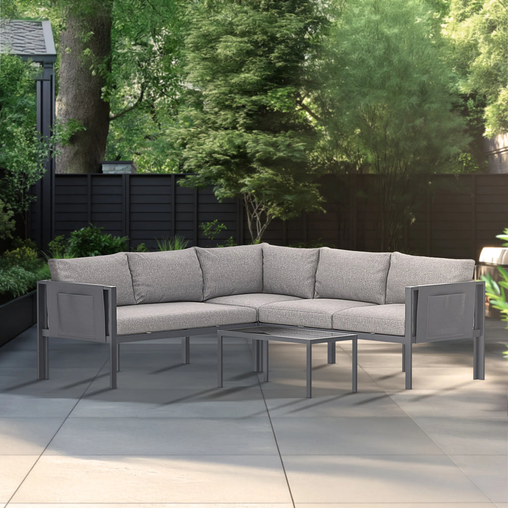 Deko Living 5 Piece Seating Outdoor Gray Sofa and Table Set  - COP30016